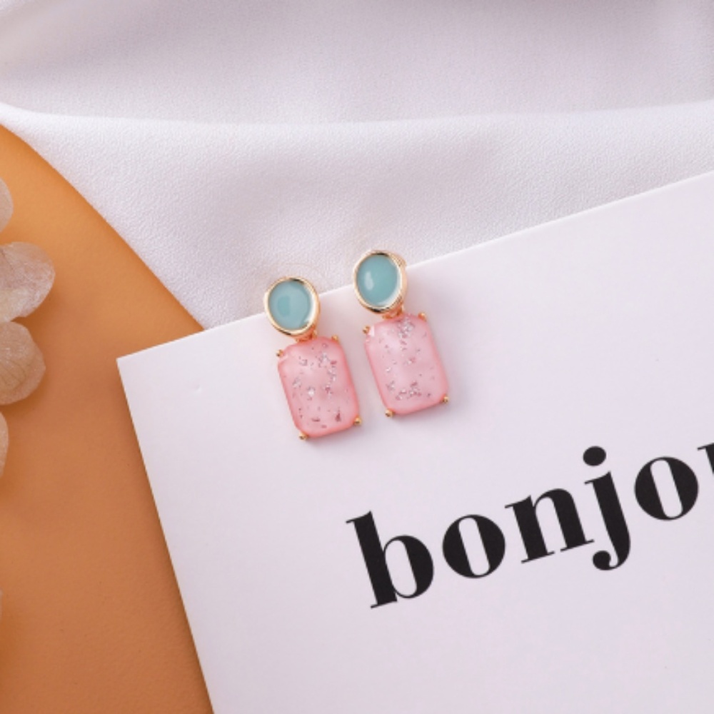 Beautiful Rose Pink Stud Earrings